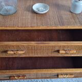 Vintage rattan chest of drawers circa 70s