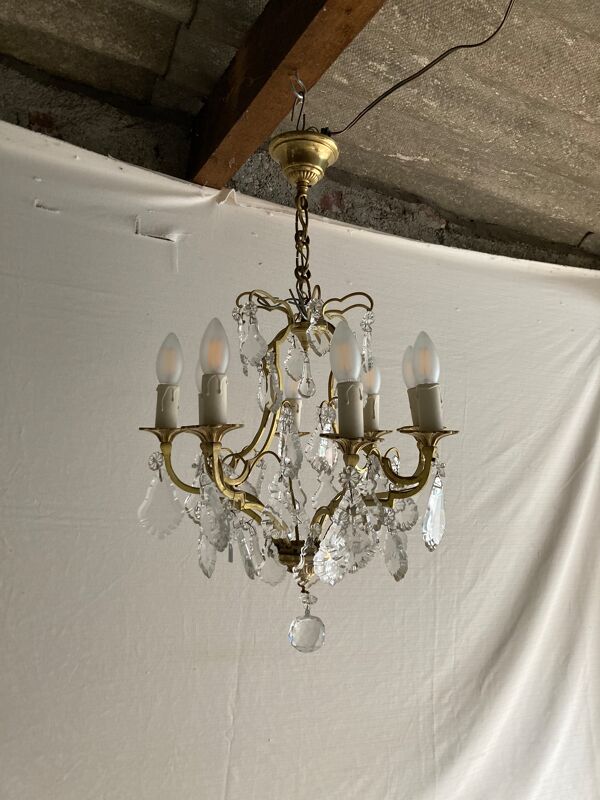 Lustre en laiton à 8 bras