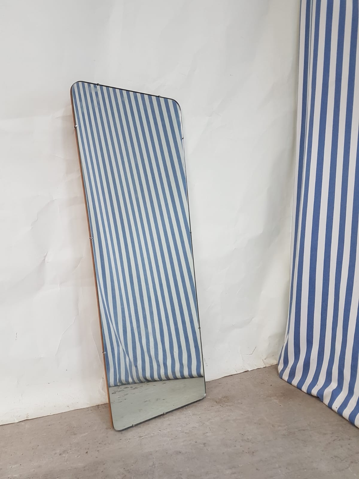 Vtg Mid Century Floor Standing Wall Mirror Danish Scandi Design Retro 70s 40x106cm