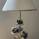 Vintage Franco Italy lamp with silver and gold metal flowers