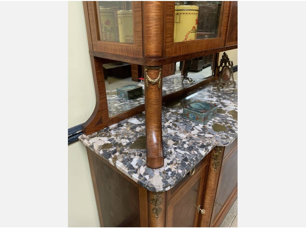 Antique Art Nouveau sideboard, display cabinet, sideboard - Bronze