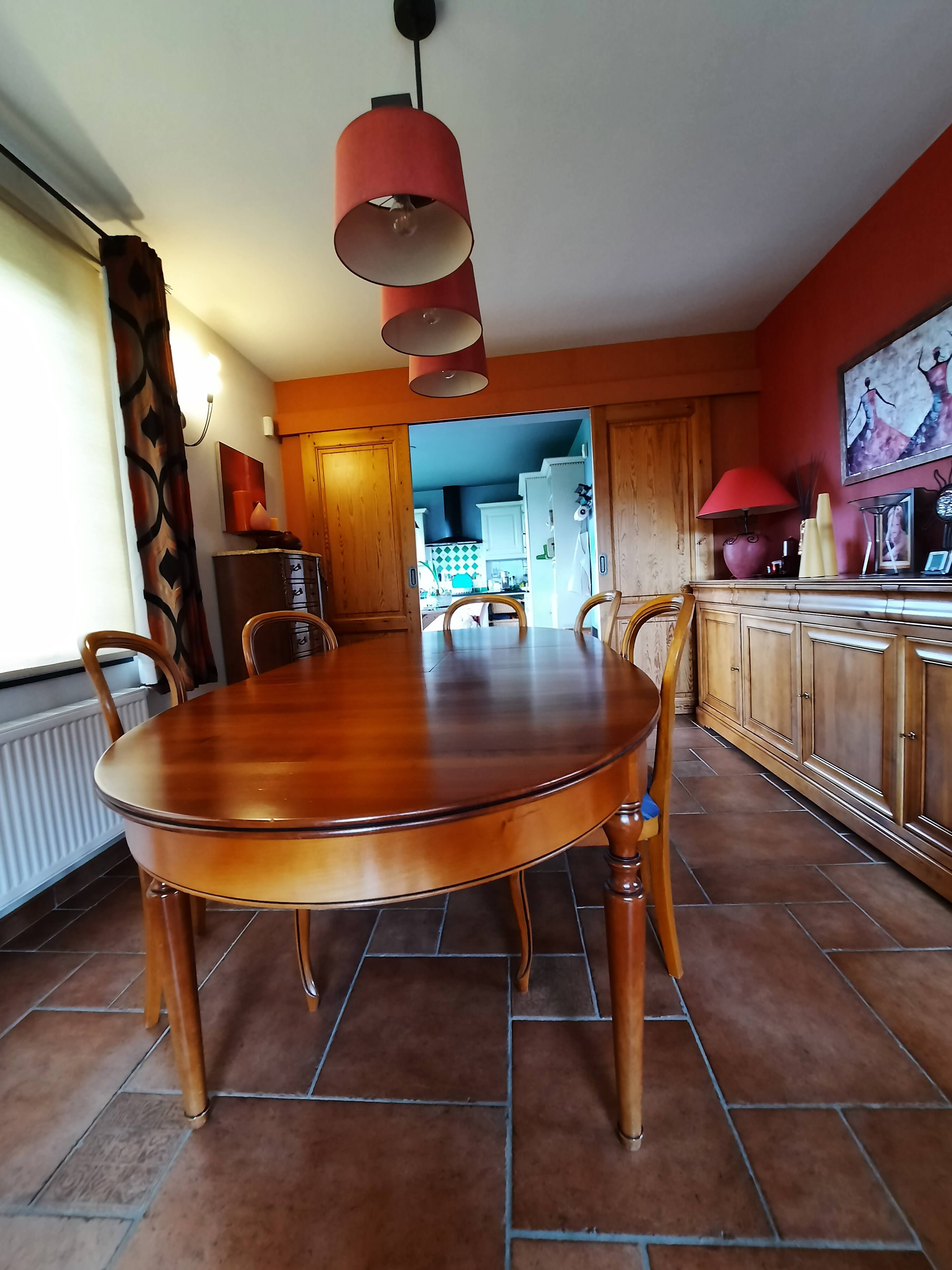 Dining table + 6 chairs in classic style (Louis-Philippe)
