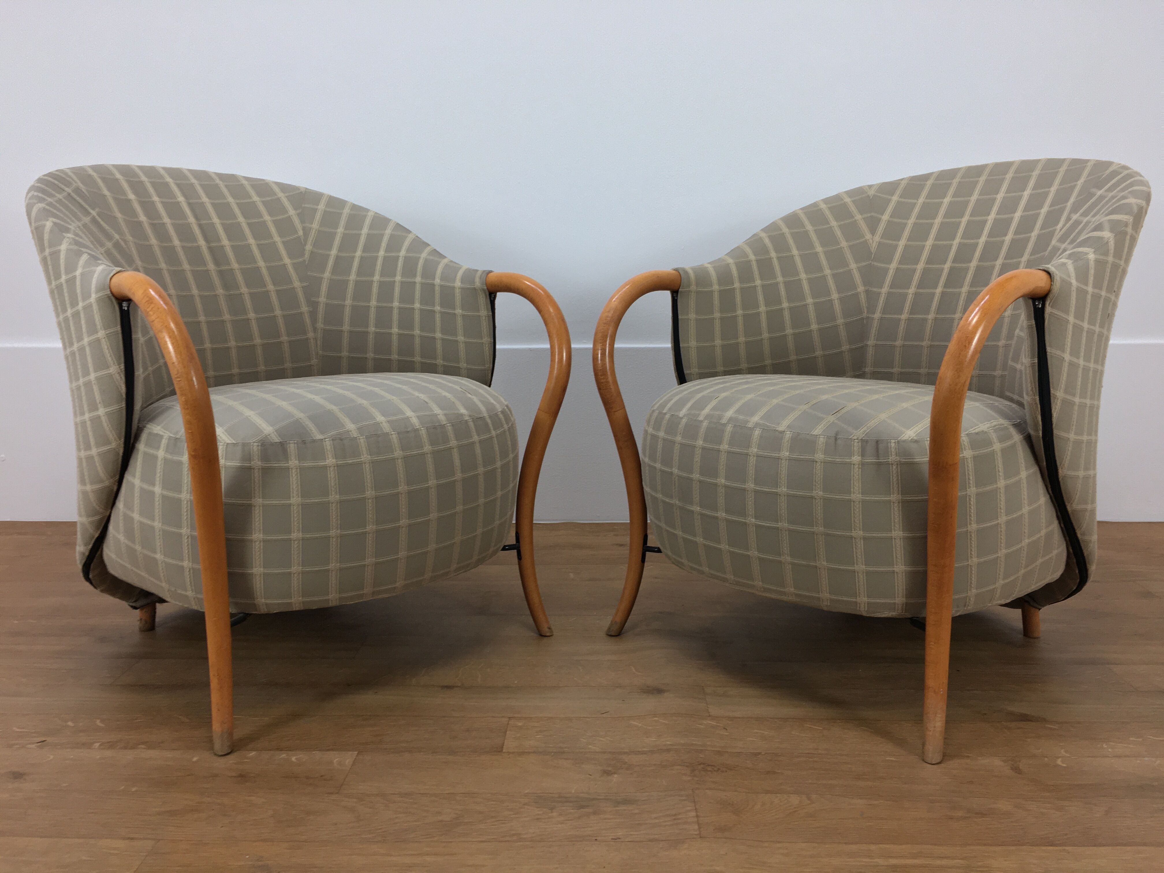 Pair of 80's Cinna design armchairs