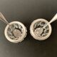 2 salt pots and its 2 spoons Solid silver Minerva hallmark