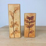 Pair of herbarium vases by Raymonde Leduc in Vallauris, triangle