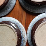 5 dessert plates in grey sandstone