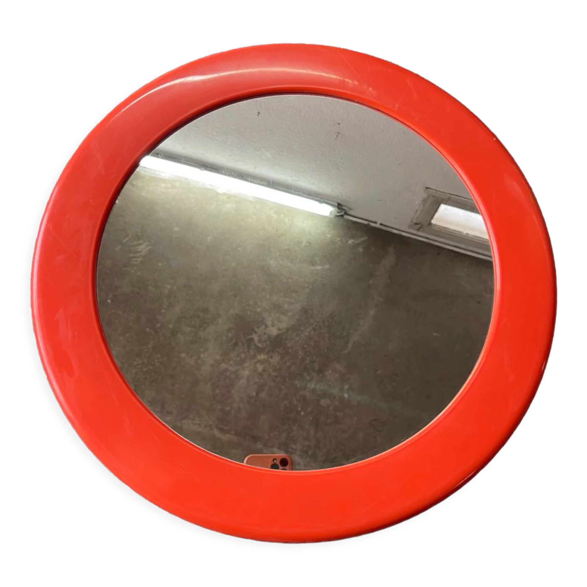Authentic syla mirror in orange plastic from the 70s / seventies / space age