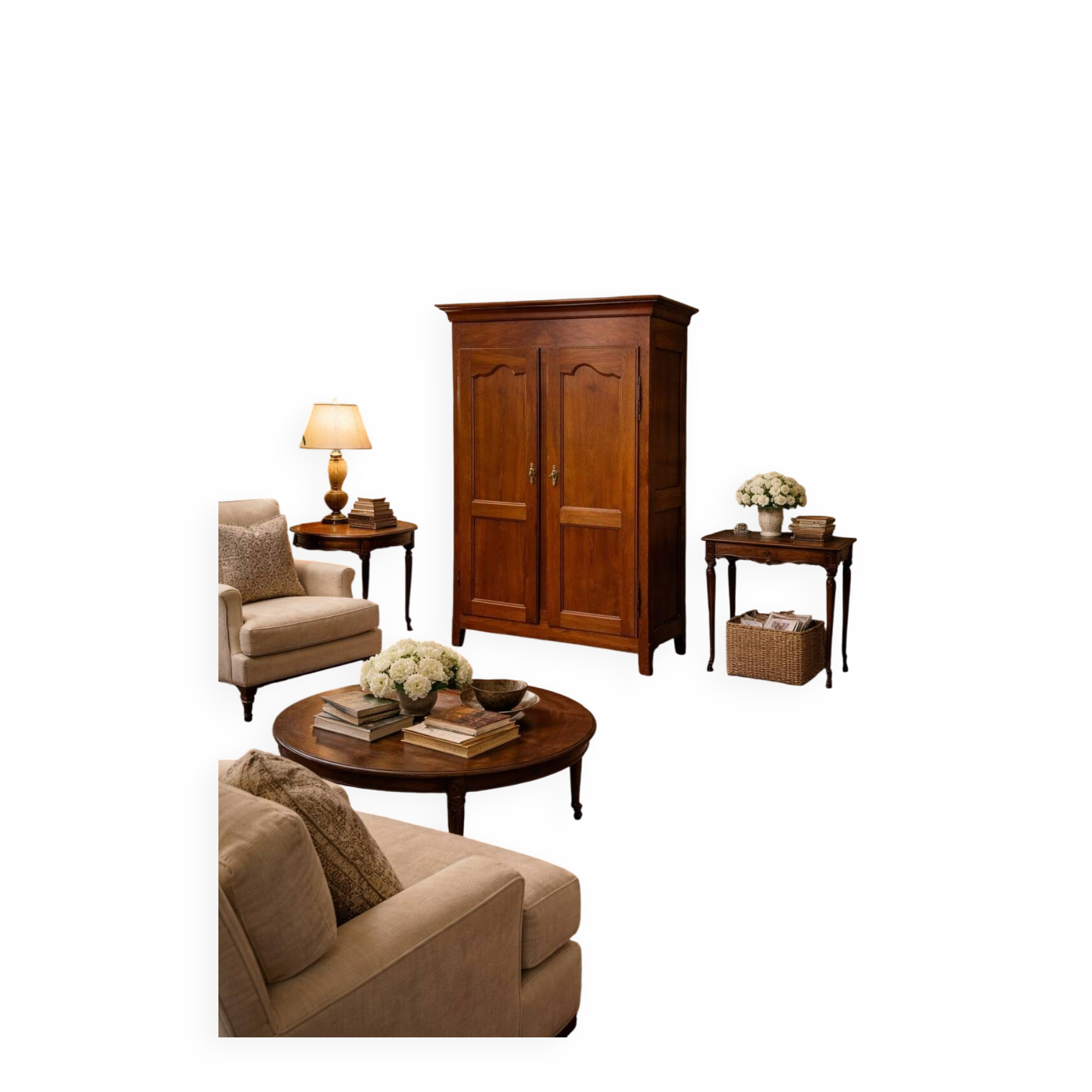 Antique walnut wardrobe – 19th century