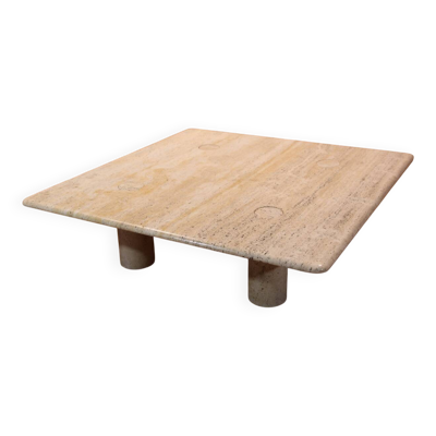Table Basse En Travertin De Angelo Mangiarotti Edition Up&Up