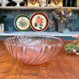 Rosaline pink glass salad bowl