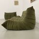 Vintage 2 and 3 seater green velvet togo set