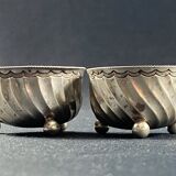 Paire de salerons en argent massif poinçon au charançon