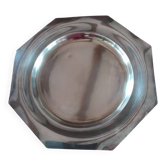 Silver plate on foot.