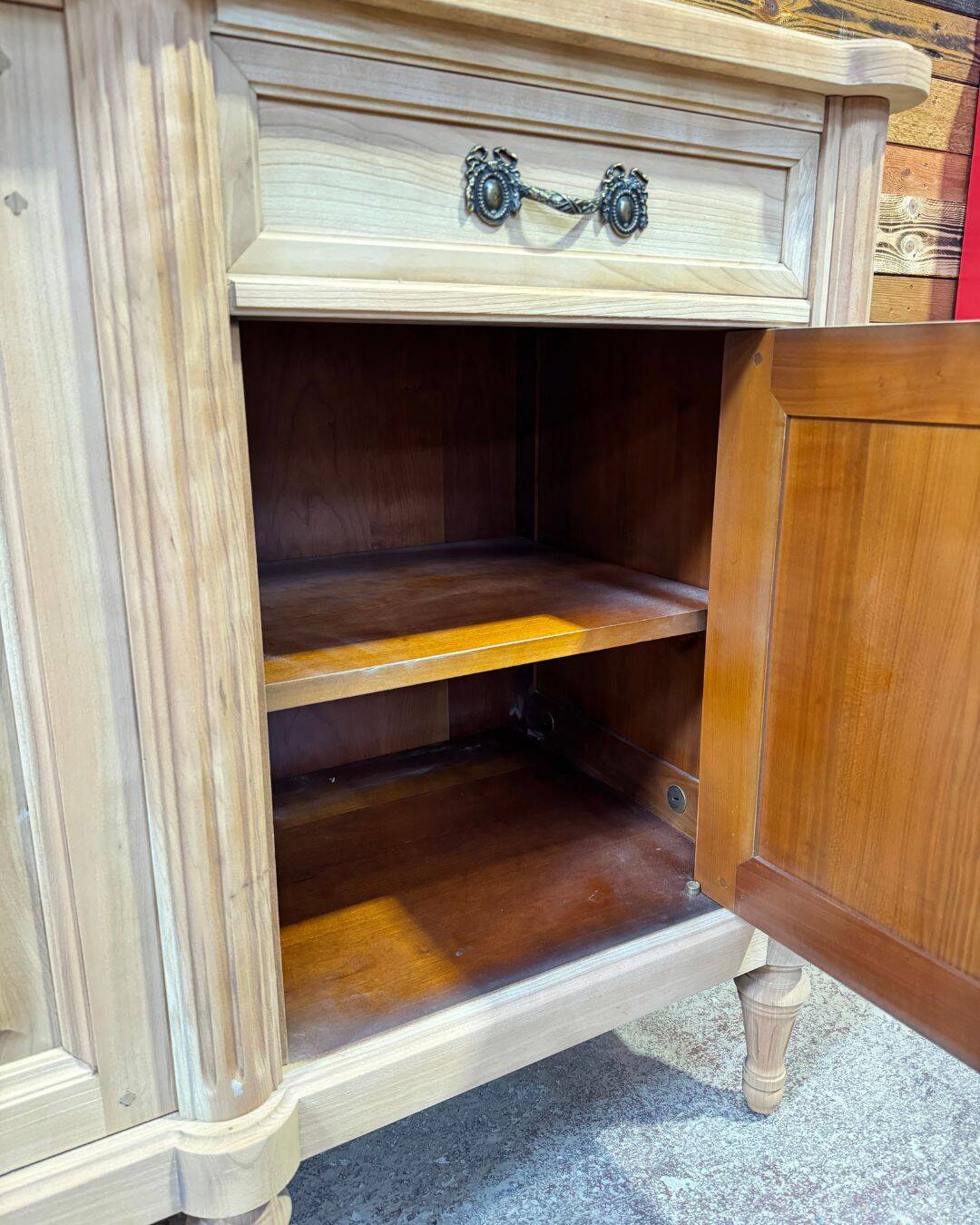 Aero-sanded cherry wood enfilade