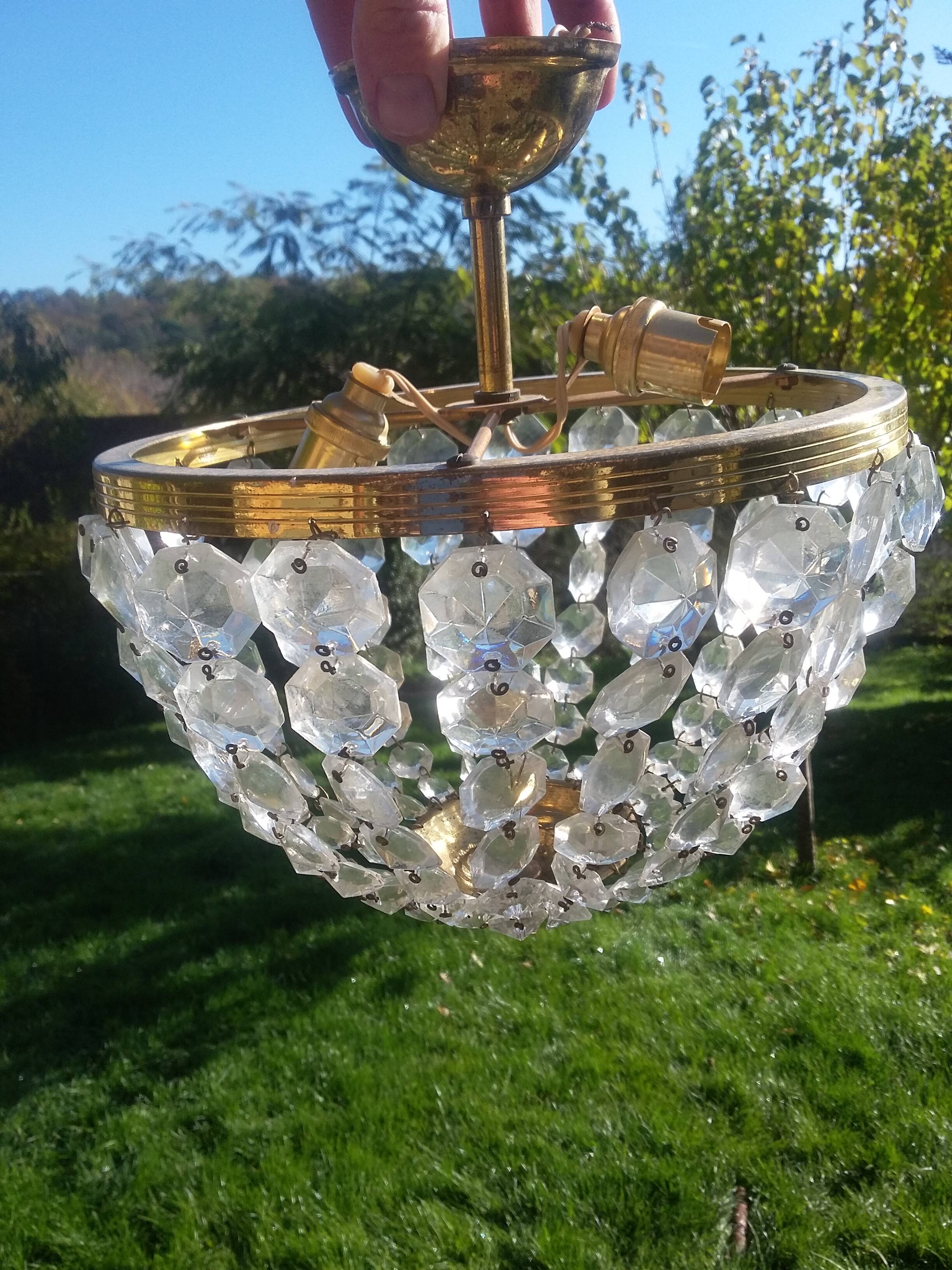 Petit lustre à pampilles - xxème