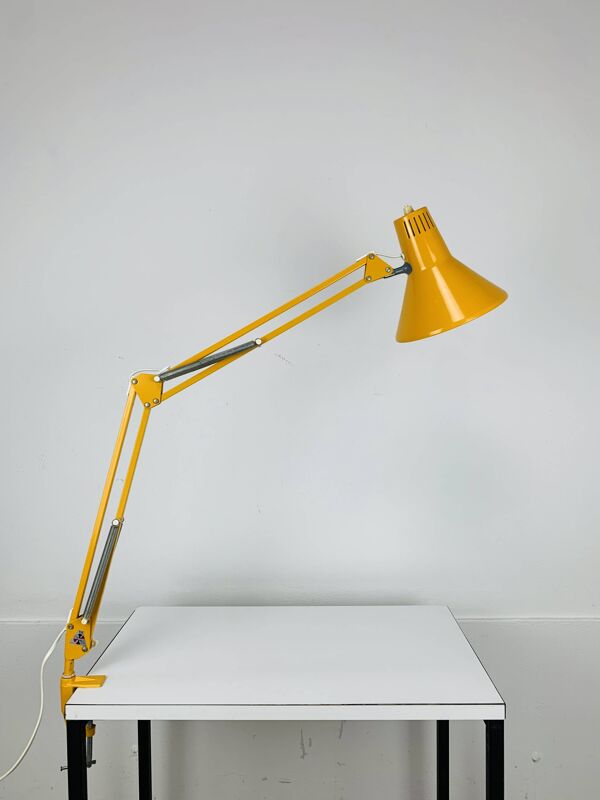 Lampe d'architecte articulée Habitat vintage en métal jaune