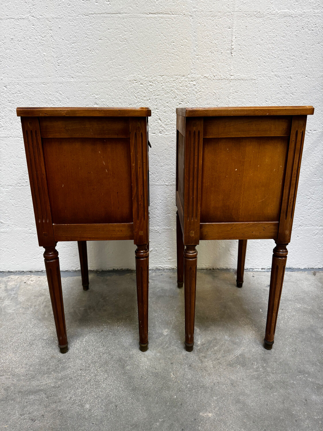 Pair of Louis XVI style bedside tables