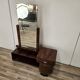 Art Decò dressing table in walnut root with mirror