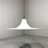 Large white glass hanging lamp by Vistosi, Italy
