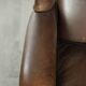 Large sheepskin wingback armchair with beautiful warm colours