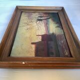 Small autumn landscape painting signed