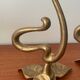 Set of 2 vintage candle holders bronze alloy – Metal flower candle holders gold