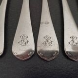 Set of 9 Christofle forks in silver metal