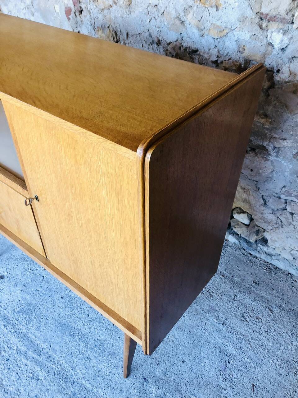 Vintage storage unit on compass legs by SAM Circa 50's/60's