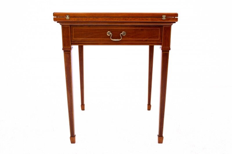 Folding game table, Western Europe, around 1890. Antique. After renovation.