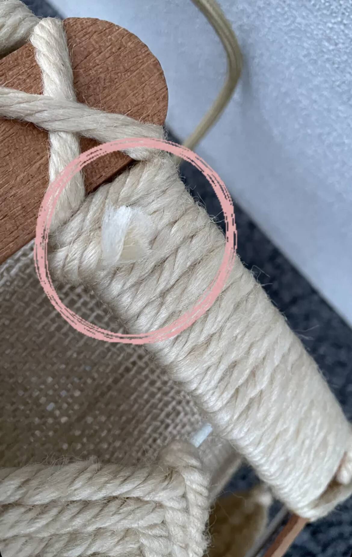 Scandinavian style jute and wood pendant light