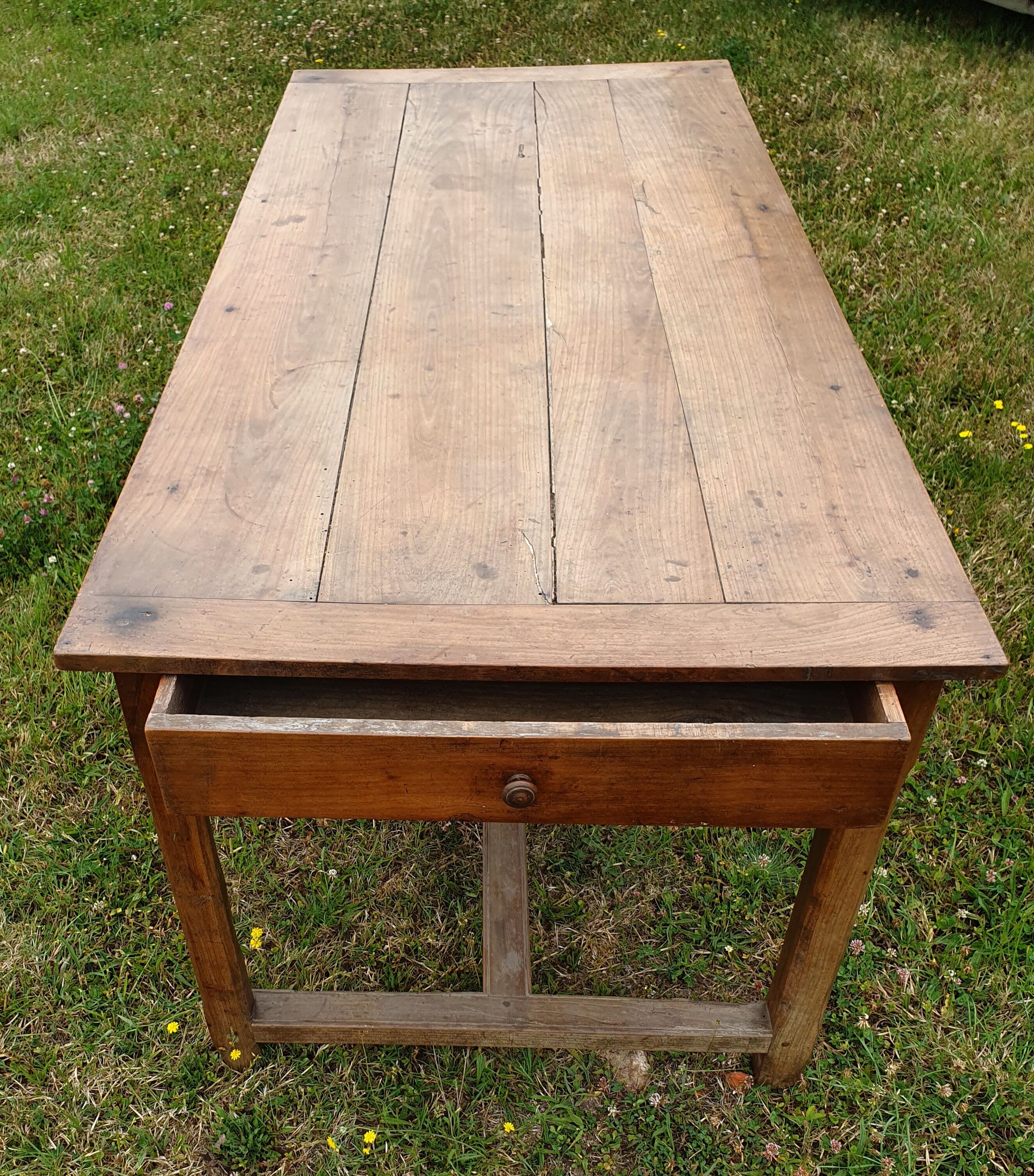 Old farmhouse table with drawers