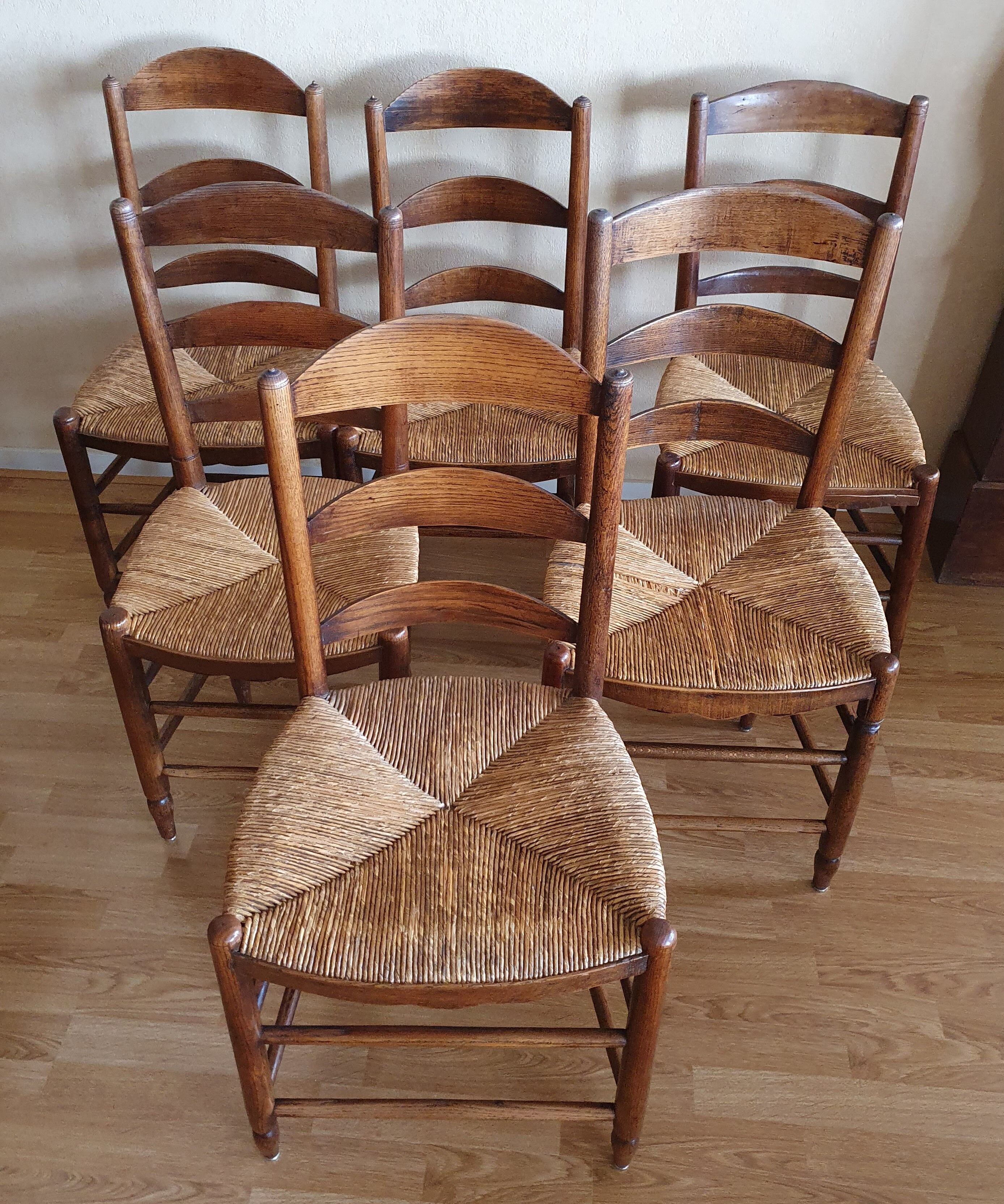 Antique mulched chairs