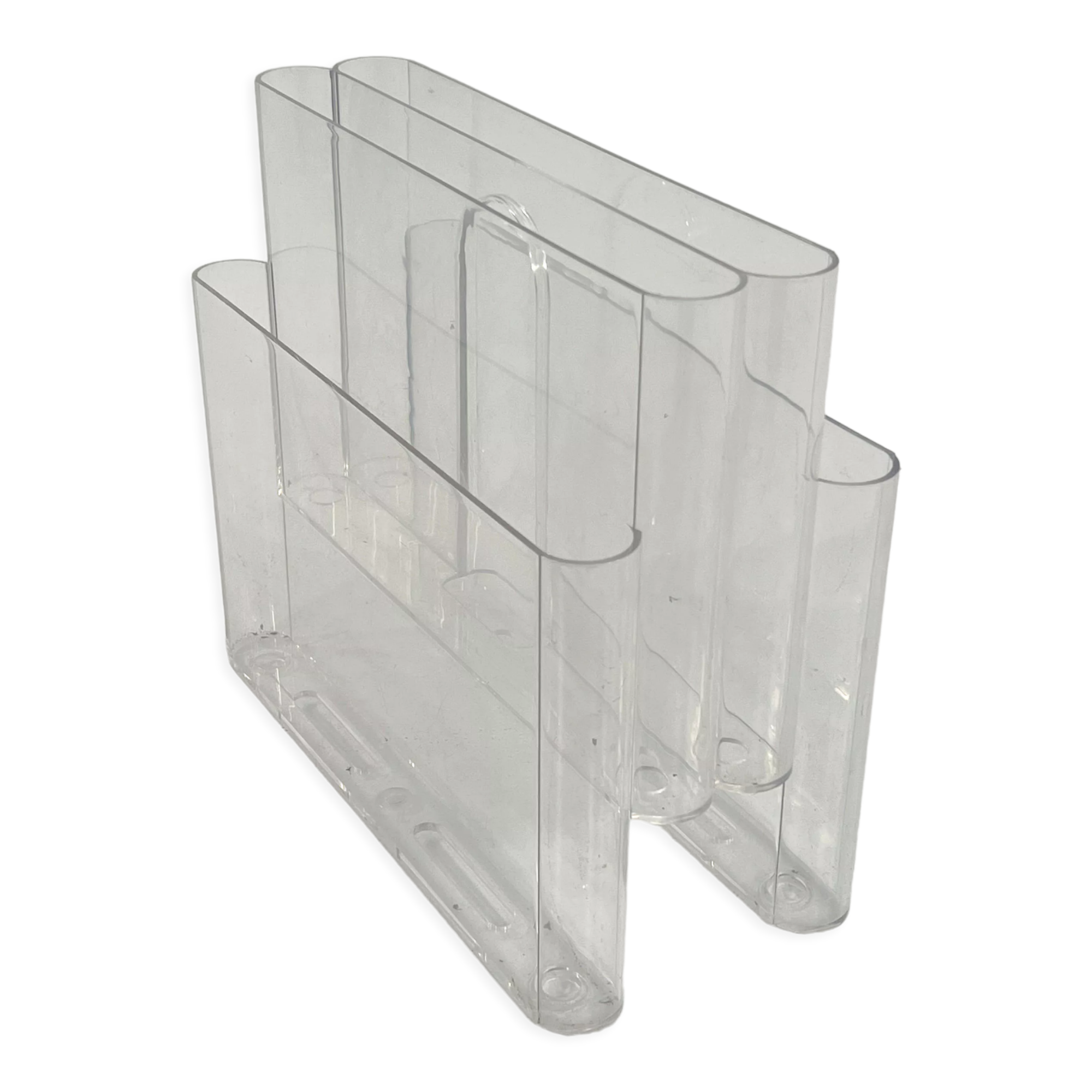 Transparent magazine holder by Giotto Stoppino for Kartell, 1970