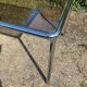 70s dining table in tubular chrome metal and smoked glass