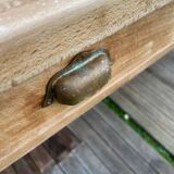 Farmhouse table with 2 drawers in solid beech