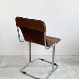 Chair 1960 leather and vintage metal