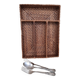 Woven rattan covered storage