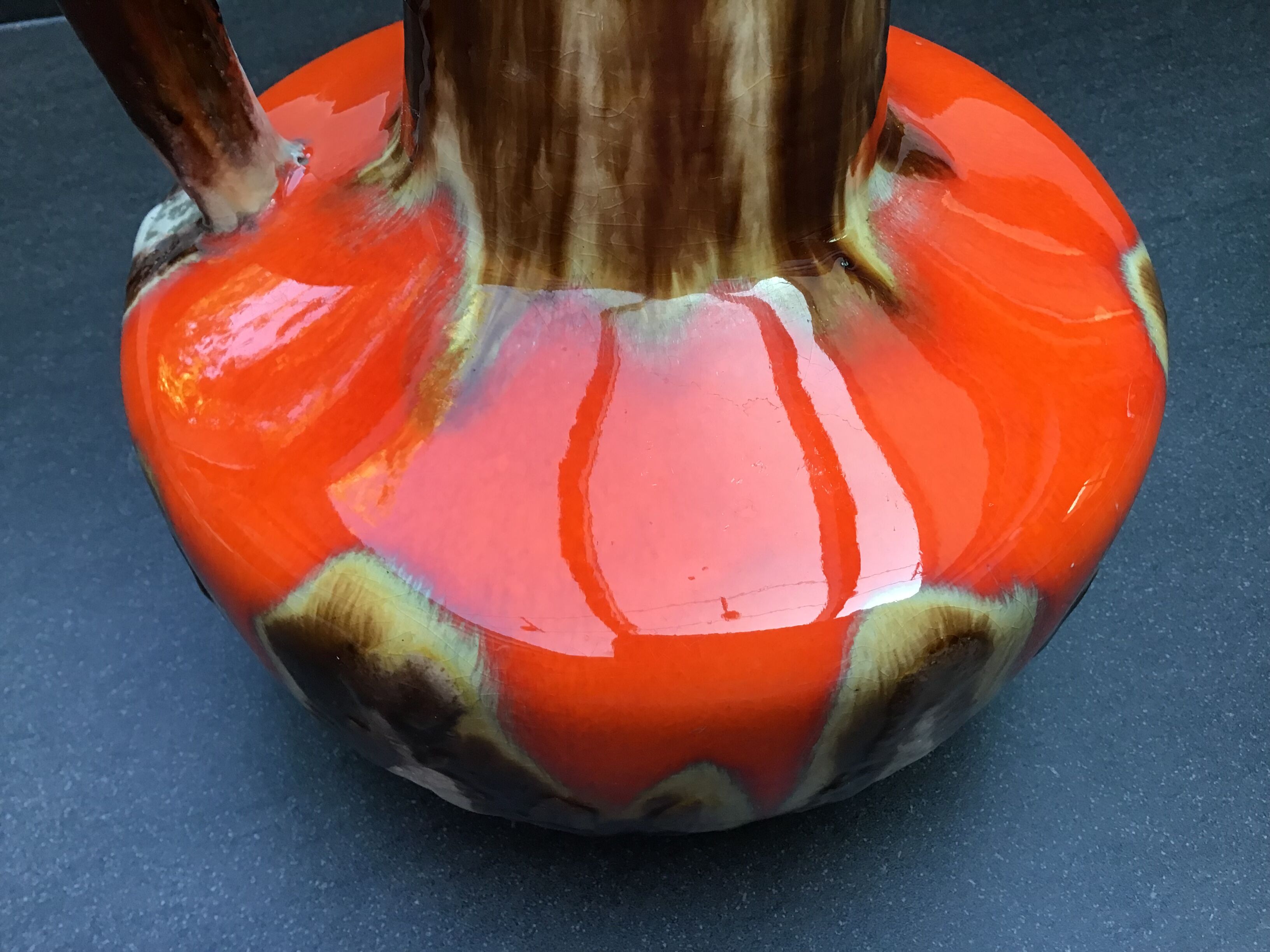 Flamed ceramic pitcher, Baudin, 70s