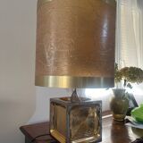 Golden ceramic lamp from the 70s
