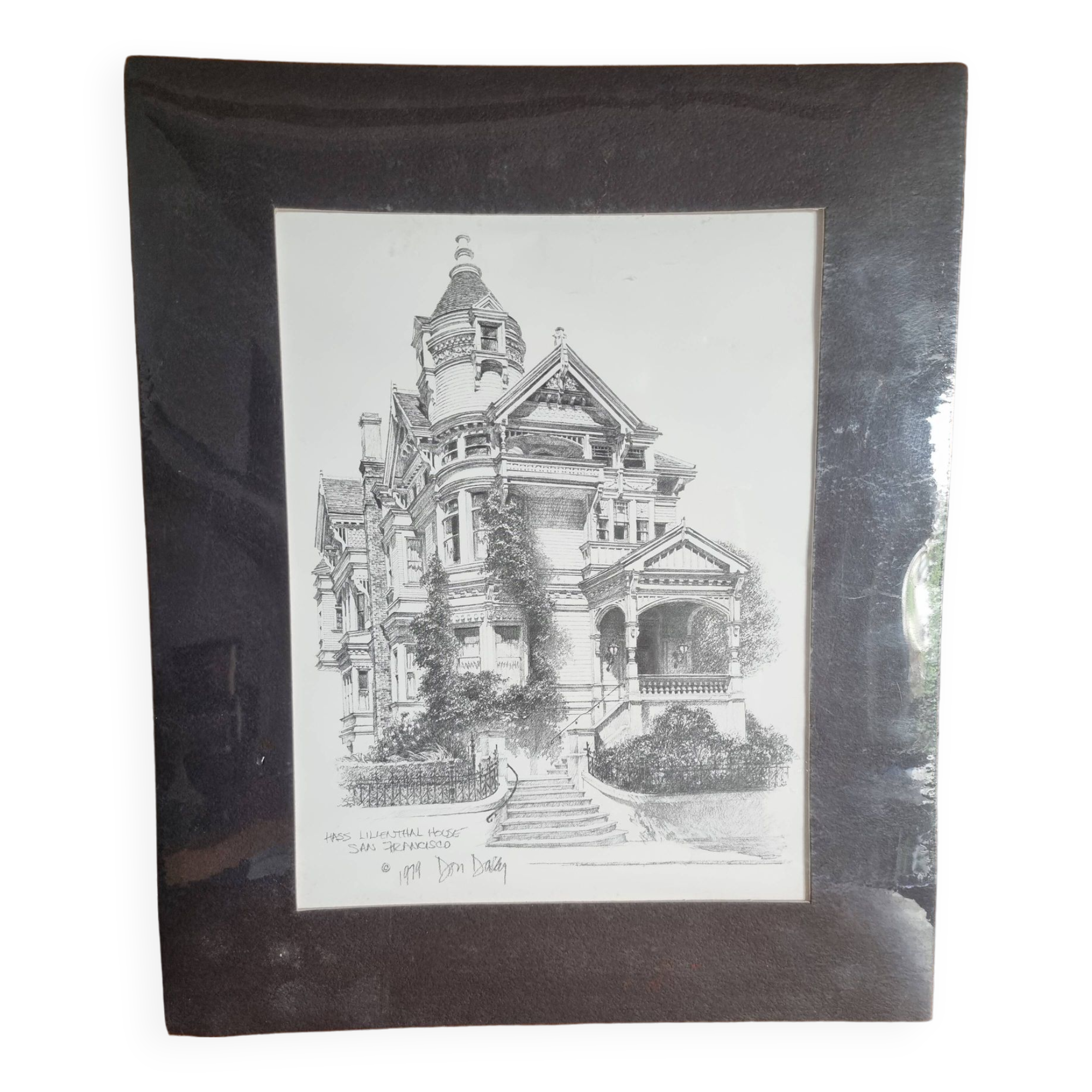 Engraving by Don Davey The Hass Lilienthal House San Francisco 1979