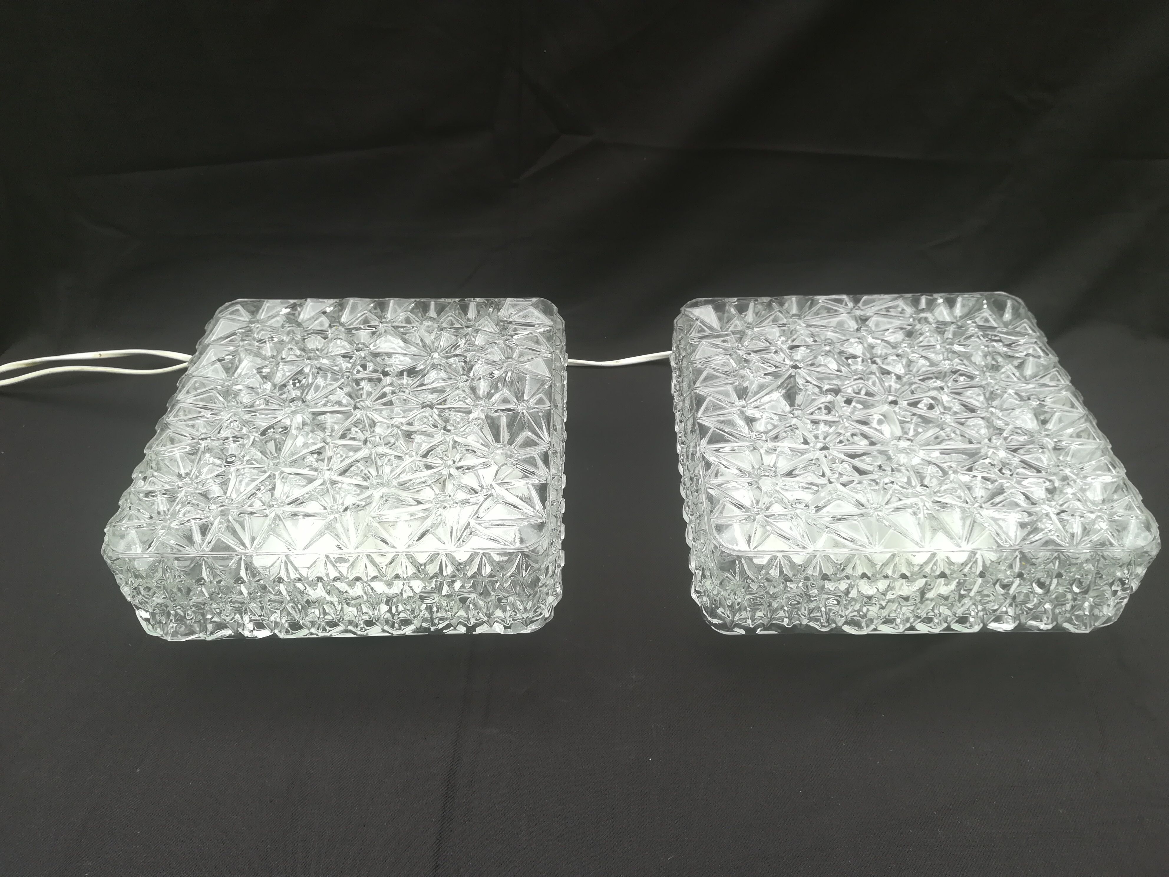Pair of square ceiling lights