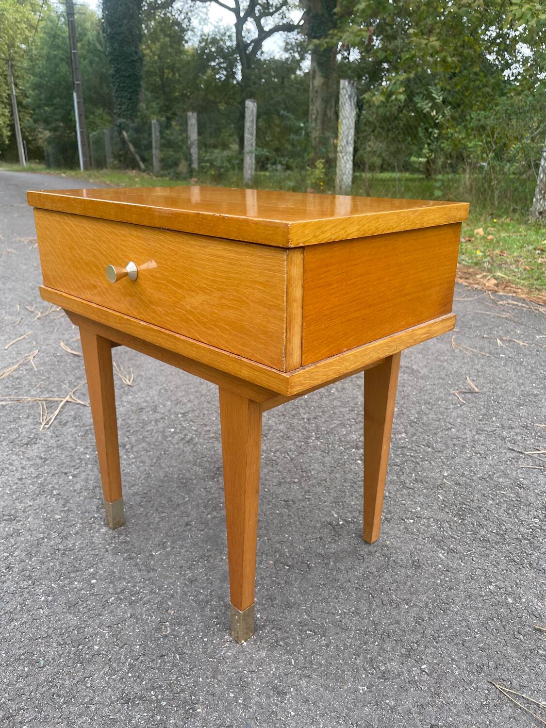 Bedside table with compass feet, 1960s