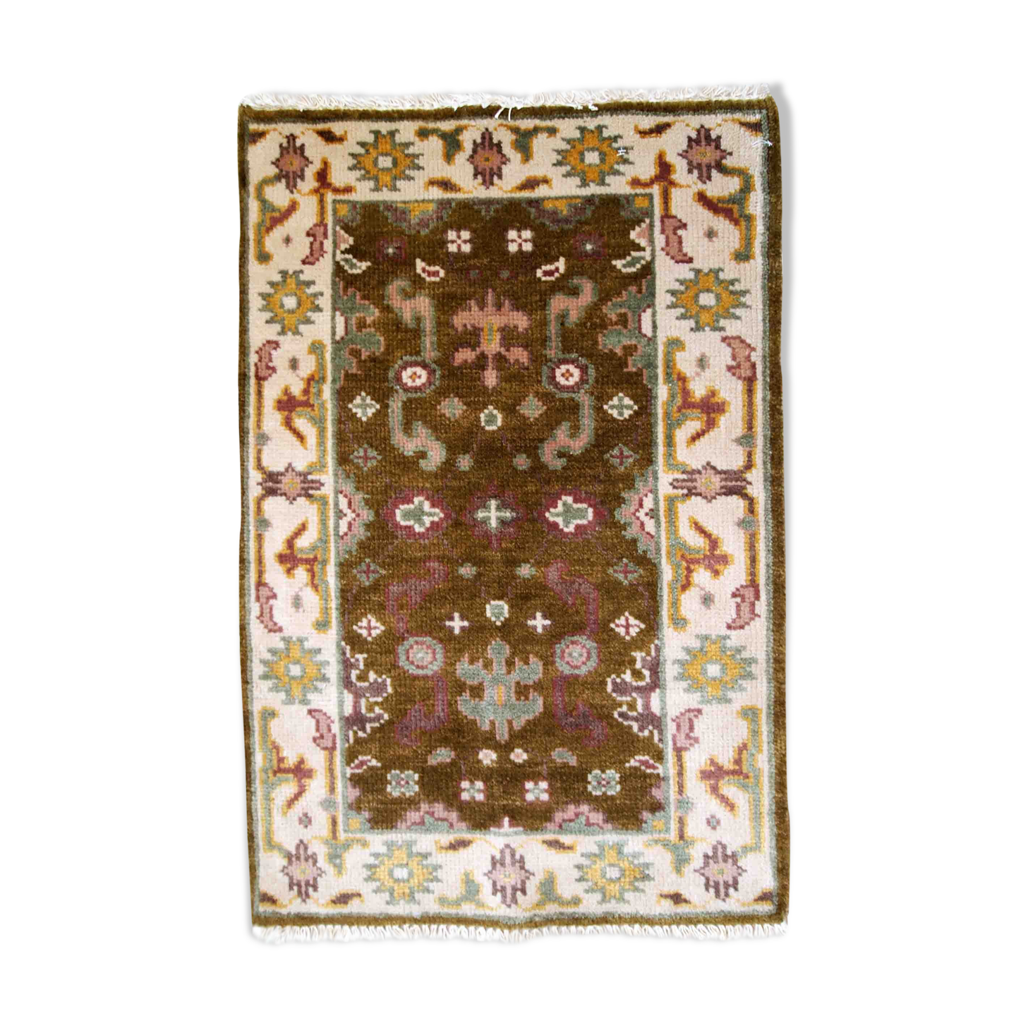 Vintage Indian Mahal handmade carpet 64cm x 97cm