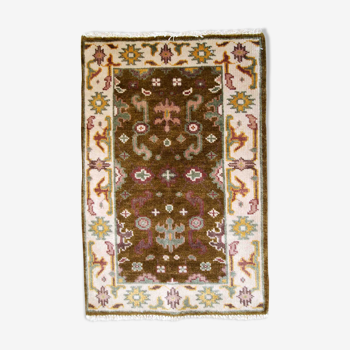 Vintage Indian Mahal handmade carpet 64cm x 97cm