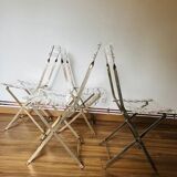 Set of 4 plexiglass folding chairs by Yonel Lebovici and Bernard Berthet 1970