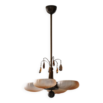 Lustre Harald Notini, Böhlmarks, Model No. 10374, Art déco suédois, années 1930
