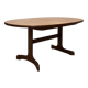 Oval Scandinavian teak dining table with central extension