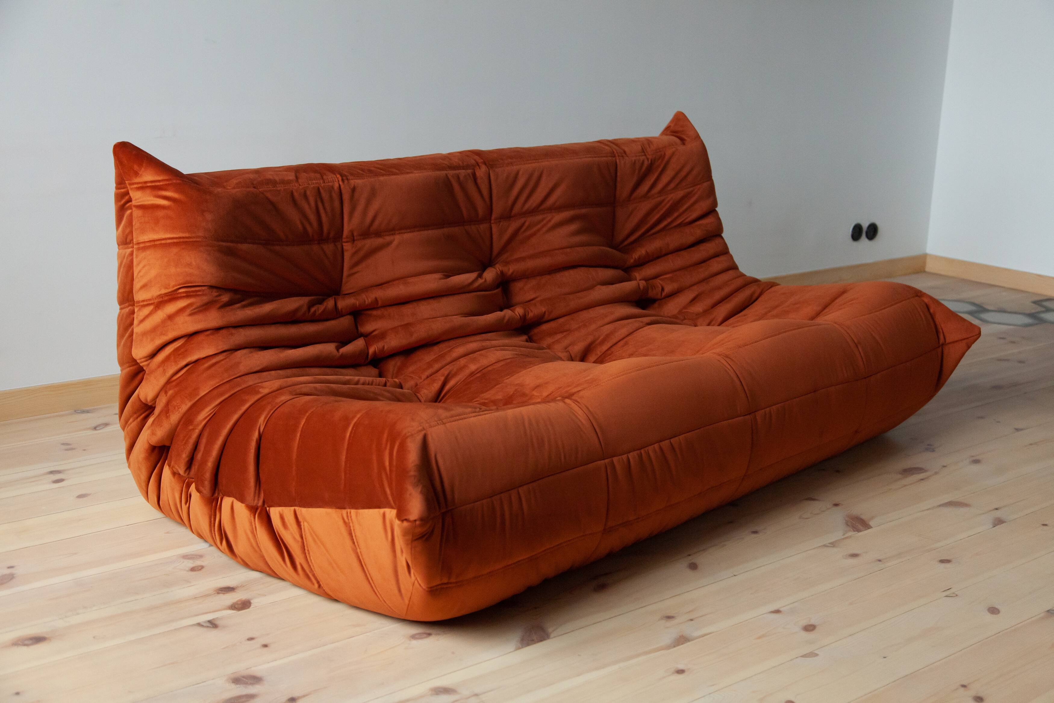 3-seater sofa, armchair and ottoman Togo model designed by Michel Ducaroy 1973