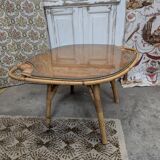 Table basse rotin et verre