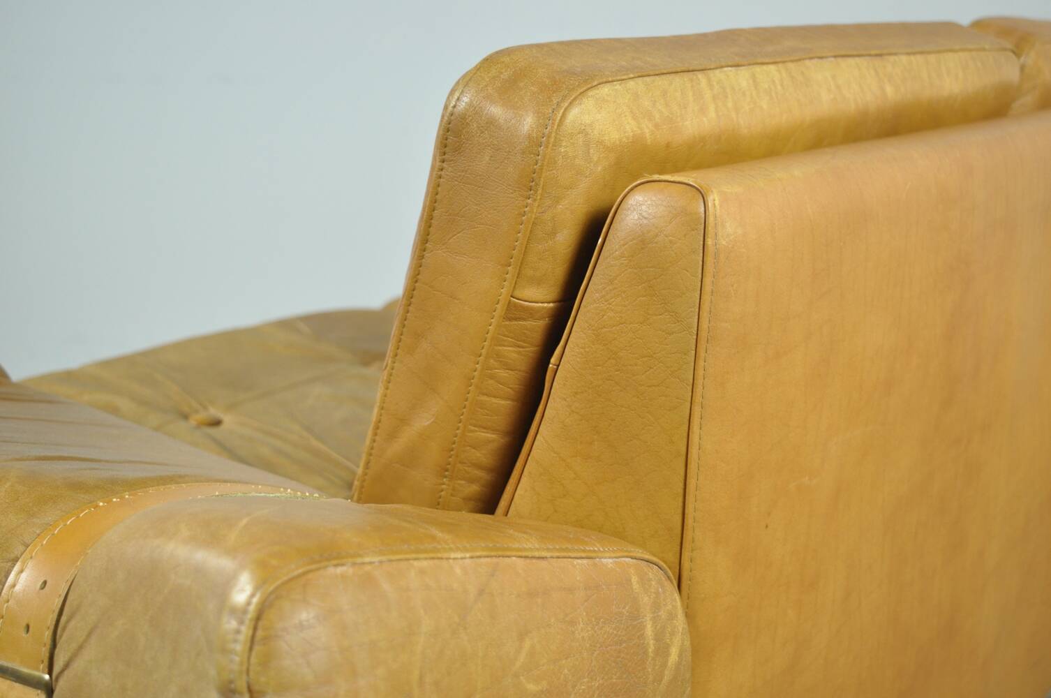 Danish vintage leather 2-seater sofa by svend skipper, 1970s